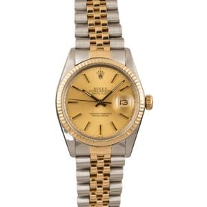 Pre-Owned Rolex Datejust 16013 Jubilee Bracelet Champagne Index Dial