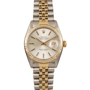 Pre Owned Rolex Two-Tone Datejust 16013 Silver