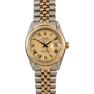 Used Rolex Datejust 16013 Champagne Buckley Dial