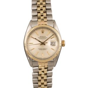 Pre-Owned Rolex Datejust 16013 Silver Tapestry T