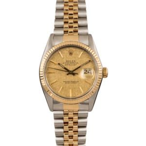 Used Rolex Datejust 16013 Champagne Linen Dial T