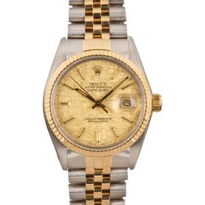 Rolex Datejust 16013 Champagne Linen Dial