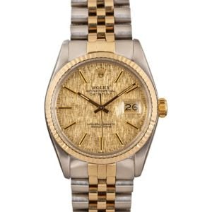 Men's Rolex Datejust 16013 Champagne Linen Dial