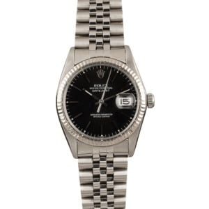 Rolex Datejust 16014 Black Index Dial Jubilee Band 36MM