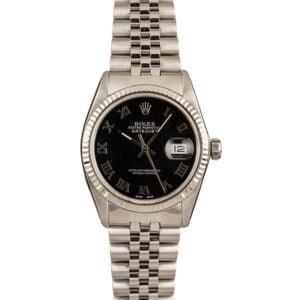 Pre-Owned Rolex Datejust 16014 Black Roman Dial