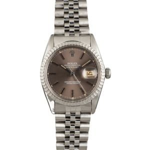 Rolex Datejust 16030 Slate Index Dial Engine-Turned Bezel