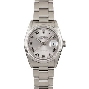 Pre Owned Rolex Datejust 16200 Rhodium Roman Dial