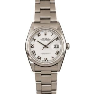 Used Rolex Datejust 16200 White Roman Dial