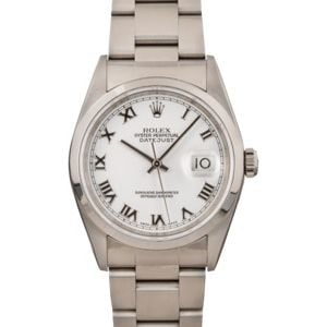 Rolex Datejust 16200 White Roman Dial