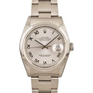 Pre-Owned Rolex Datejust 16200 Roman Silver Dial