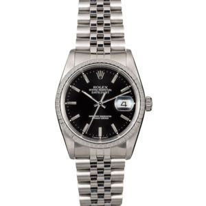 Men's Rolex Datejust 16220 Black Dial