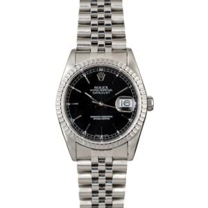 Rolex Datejust 16220 Steel Jubilee with Black Dial