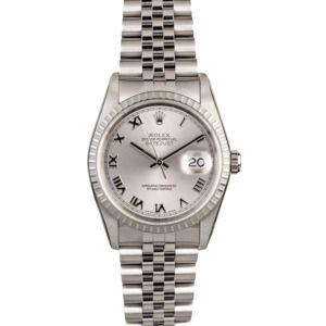 Rolex Datejust 16220 Rhodium Roman Dial