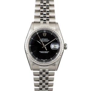 Rolex Datejust 16220 Steel Jubilee Black Dial