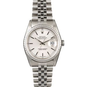 Men's Used Rolex Datejust 16220 Silver Dial