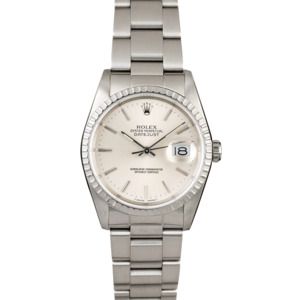 Men's Rolex Datejust 16220 Silver Dial Steel Oyster