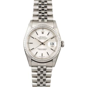 PreOwned Rolex Datejust 16220 Silver Index Dial