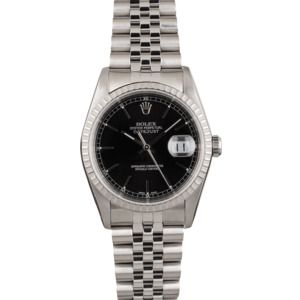 Used Rolex Datejust 16220 Steel Jubilee Black Dial