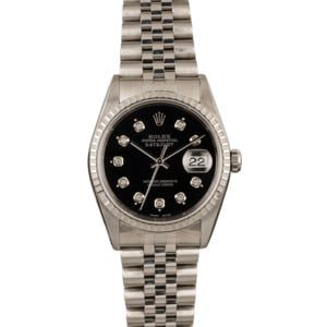 Pre Owned Rolex Steel Datejust 16220 Diamond Dial