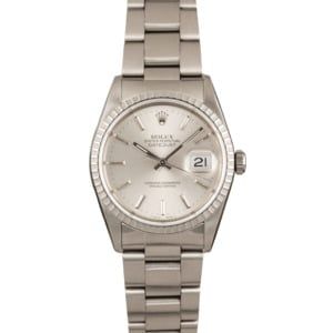 Pre Owned Rolex Datejust 16220 Silver Dial