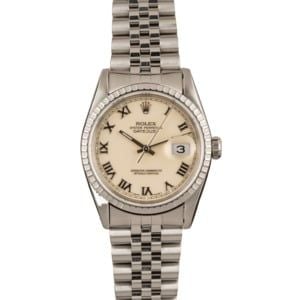 Pre-Owned Rolex Datejust 16220 Ivory Roman Dial