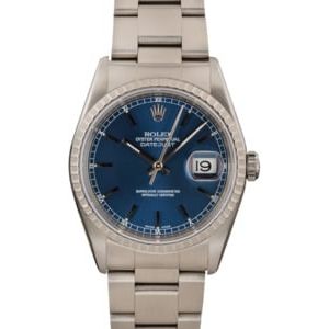 Rolex Datejust 16220 Blue Dial Steel Oyster