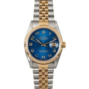 Datejust Rolex 16233 Blue Arabic Dial