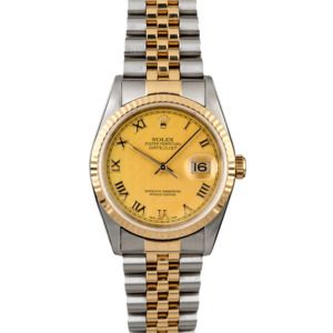 Rolex Datejust 16233 Champagne Pyramid Dial