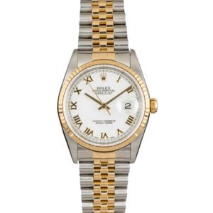 Pre Owned Rolex Datejust 16233 White Roman Dial