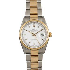 Rolex Datejust 16233 Luminous White Index Dial