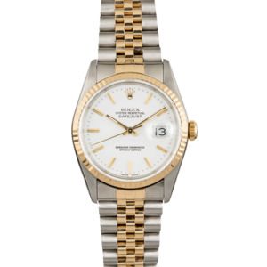 Rolex Datejust 16233 Two Tone White Index Dial