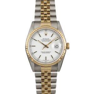 Rolex Datejust 16233 Two Tone with White Index Dial