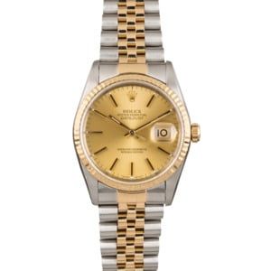 Rolex Datejust 16233 Yellow Gold Fluted Bezel