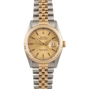 Used Rolex Datejust 16233 Luminous Champagne Dial