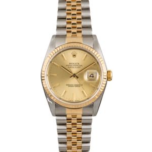 Used Rolex Datejust 16233 Champagne Tritium Dial