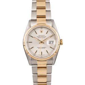 Rolex Datejust 16233 Two Tone Oyster Silver Dial