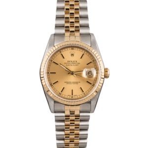 Used Rolex Datejust 16233 Champagne Dial Jubilee Band