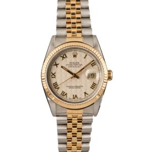 Pre-Owned Rolex Datejust 16233 Ivory Pyramid Roman Dial