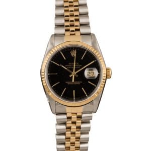 Pre-Owned Rolex Datejust 16233 Black Index Dial T