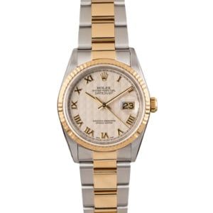 Pre Owned Rolex Datejust 16233 Ivory Pyramid Dial