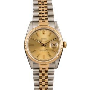 Pre-Owned Rolex Datejust 16233 Two-Tone Watch T