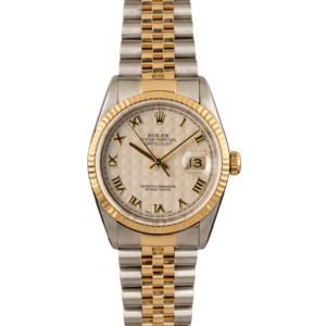 Pre-Owned Rolex Datejust 16233 Ivory Pyramid Diamond T