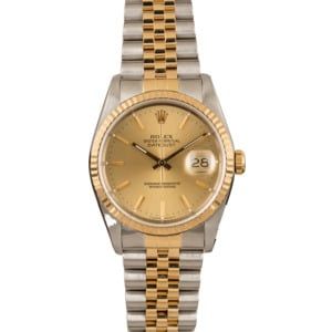 Used Rolex Datejust 16233 Champagne Index Watch