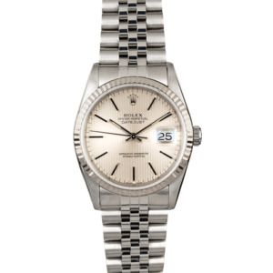 Rolex Datejust 16234 Silver Tapestry Index Dial