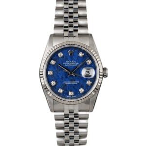 Rolex Datejust 16234 Blue Diamond Sodalite Dial