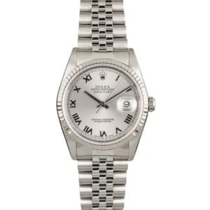 Used Rolex Datejust 16234 Rhodium Roman Dial