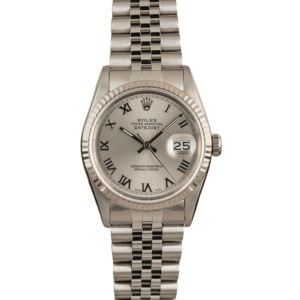 Pre-Owned Rolex Datejust 16234 Rhodium Roman