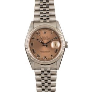 PreOwned Rolex Steel Datejust 16234 Salmon Dial T