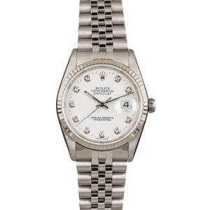 Pre-Owned Rolex Datejust 16234 White Diamond Dial