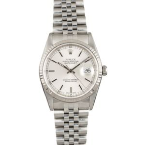 Used Rolex Datejust 16234 Silver Dial with Steel Jubilee